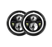 PRFGSGVBV Per JK Per LJ Per CJ Per Hummer Per OffRoad 4x4 Auto 7 Pollici Led Faro Hi Low Beam H4 DRL Dot Faro 12V 24V Gruppo Ottico Paraurti Anteriore(Brown)