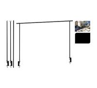 PRGN Barra in Metallo Decorativa Estensibile da Tavolo 135/250CM Nero