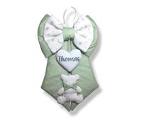 Pri Frog Fiocco nascita 2 colori tema luna e stelle - Fiocco nascita 2 colori verde + bianco - Tema della coccarda nascita orsetto - Fiocco nascita bimbo bimba