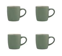 Price & Kensington Set di tazze Accents, verde salvia con interno crema, 330 ml, in gres porcellanato, set di 4 | Ceramica resistente, lavabile in lavastoviglie e adatta al microonde, marchio British