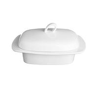 Price & Kensington Simplicity - Burriera con coperchio, in porcellana, colore: Bianco