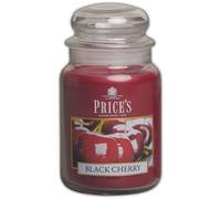 Price's Candles Candela in Giara Grande Black Cherry-Durata Fino a 150 Ore di Combustione, Cera, Rosso, 400 unità