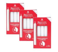 Price's Household - Candele bianche non profumate, set di candele a colonna di alta qualità con durata di 5 ore, candele affusolate a lunga durata, candele grandi per ogni occasione, confezione da 3 +