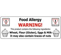 PriceStickers Avviso Allergeni Etichette Per Allergie - Scelta 8 Stickers