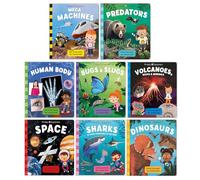 Priddy Explorers Series 8 Books Collection Set by Priddy Books, Roger Priddy (Space, Sharks, Dinosaurs, Human Body, Bugs & Slugs, Volcanoes Rocks and Minerals, Mega Machines, Predators)