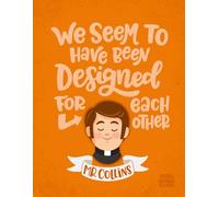Pride and Prejudice lined Notebook | Mr. Collins Illustration and Quote | For Jane Austen Fans: "We seem to have been designed for each other"