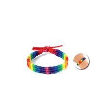 Pride - braccialetto intrecciato con bandiera arcobaleno