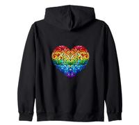 Pride - Cuore in Vetro colorato Arcobaleno a Mosaico Felpa con Cappuccio