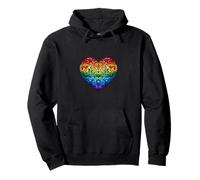 Pride - Cuore in Vetro colorato Arcobaleno a Mosaico Felpa con Cappuccio