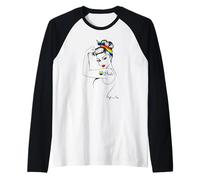 Pride Girl Power Proud Gay Rainbow Lesbian Equality Love Maglia con Maniche Raglan