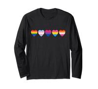 Pride Hearts Rainbow Trans Bi Pan Lesbica LGBTQ Amore Maglia a Manica