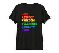 Pride Love Equality Rainbow LGBTQ Parole Colorate Maglietta Premium