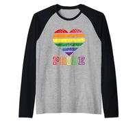 Pride Love Rainbow Heart LGBTQ Orgoglioso alleato Queer LGBT Maglia con Maniche Raglan