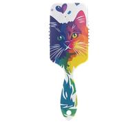 Pride Month A Colorful Cat antistatico spazzola massaggiatore progettato massaggio cuoio capelluto per capelli lunghi con manico ergonomico cepillo para cabello rizado