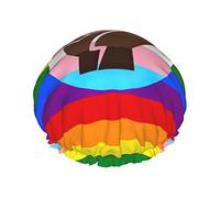 Pride Month Lgbtq Gay Pride Ally Cuffia da a da donna Cappellini per capelli lunghi riutilizzabili Regolabile Doppio strato Cappello da a da bagno per donna Bambini Adatto a tutte le lunghezze