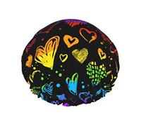 Pride Month LGBTQ Gay Pride Ally Cuffie da doccia Cuffia da bagno riutilizzabile Cappello da doccia elastico da bagno Morbido impermeabile per cappucci per capelli di tutte le lunghezze