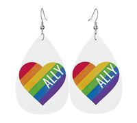 Pride Month Lgbtq Gay Pride Ally Orecchini in pelle per le donne Ciondola l'orecchino con pendente a goccia con gancio Regali per ragazza adulta