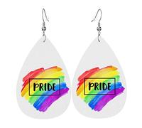 Pride Month Lgbtq Gay Pride Ally Orecchini in pelle per le donne Ciondola l'orecchino con pendente a goccia con gancio Regali per ragazza adulta