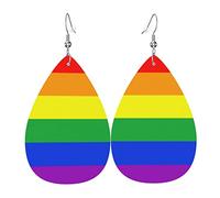 Pride Month Lgbtq Gay Pride Ally Orecchini in pelle per le donne Orecchini pendenti in finta pelle Orecchini pendenti vintage leggeri Gioielli per le donne