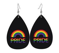 Pride Month Lgbtq Gay Pride Ally Orecchini in pelle per le donne Orecchini pendenti in finta pelle Orecchini pendenti vintage leggeri Gioielli per le donne