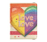 Pride Month Rainbow Hearts Family Travel Porta passaporto in pelle di grande capacità porta soldi e carte di credito per donne accessori da viaggio