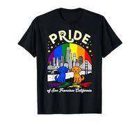 Pride of San Francisco City, Bandiera Arcobaleno con Cani della California Maglietta