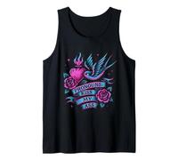 Pride Pronoun Attitude - Tatuaggio retrò con Cuore e Rondine Canotta