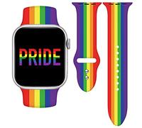 Pride Rainbow Sport LGBTQ Cinturino in silicone compatibile con Apple Watch da 38 mm, 40 mm, 41 mm, 42 mm, unisex, sostituibile, per iWatch serie SE 10 9 8 7 6 5 4
