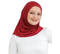 Prien Hijab Istante Sportivo Per Donna, Turbante Musulmano In Cotone, Sciarpa Testa, Vestiti Da Preghiera Hijab, Abbigliamento Foulard Islamico (Rosso)