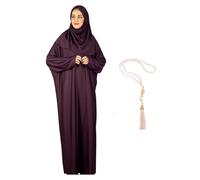 Prien Modish Group Vestito Da Preghiera Per Donna Con Girls Musulmana Hijab Abito Lungo Abaya Vestiti Set Dubai Kaftan Con Muslim Tasbih (Ciliegia, Standard)