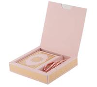 Prien Regali musulmani per Eid, scatola regalo rivestita in oro, regali argentati del Corano per la moschea del Ramadan, perline di preghiera con perle, set regalo per compleanno, Umrah (rosa)