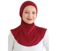 Prien Sport Hijab Per Le Donna, Sciarpa Musulmana, Turbante Foulard Per Ragazze, Abbigliamento Islamico Elegante Per La Palestra, Collo Colletto Bonnet Viscosa (Rosso)