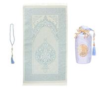 Prien Tappeto da preghiera con perle di preghiera per Islam, regali musulmani Bayram, Seccade Tesbih Tappeto per donne e uomini, Namaz, tappetino da preghiera musulmano, Ramadan, preghiera,
