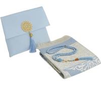 Prien Tappeto Da Preghiera Musulmana Con Perle Di Tappetino Prayer Mat Per Donne E Uomini, Regali Bayram, Ramadan, Set Islamico, Seccade Namaz, Musulmano, Tasbih Musulmano (Blu)