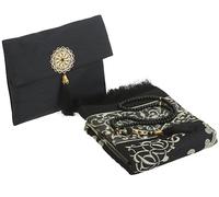 Prien Tappeto Da Preghiera Musulmana Con Perle Di Tappetino Prayer Mat Per Donne E Uomini, Regali Bayram, Ramadan, Set Islamico, Seccade Namaz, Musulmano, Tasbih Musulmano (Nero)
