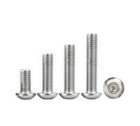 Prigionieri, 50 Pz M1.6 M2 Lunghezza 3-25mm Bottone Testa Tonda Vite A Esagono Incassato Esagonale Bullone In Acciaio Inossidabile 304(10mm,M2-50pcs)