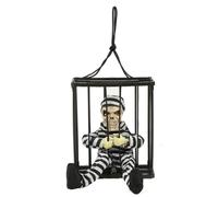 Prigioniero parlante spaventoso con sensore di movimento e occhi rossi che urlano decorazioni di Halloween animate, scherzi animati, scherzi di arredamento di Halloween per bambini adulti senza batte