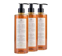 Prija Doccia Shampoo - Detergente per corpo e capelli vitalizzante al Ginseng - Naturale al 100%, Vegan friendly, Dermatologically tested (3 Pezzi)
