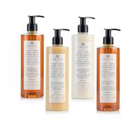 Prija Set XL 4 x 380 ml sapone liquido rivitalizzante con ginseng, shampoo per pelle e capelli rivitalizzante con ginseng, lozione per mani e corpo, lozione per massaggi