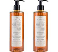 PRIJA Shampoo per pelle e capelli, gel doccia con ginseng, rivitalizzante, 2 x 380 ml