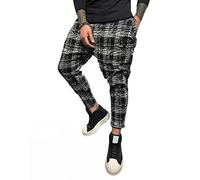 PRIJOUHE - Pantaloni da jogging da uomo, pantaloni aderenti, pantaloni harem Hip Hop - - L