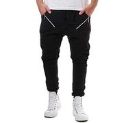 PRIJOUHE - Pantaloni harem da uomo, con cavallo basso, stile hip hop - - M