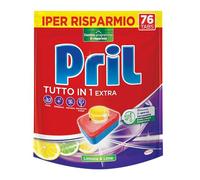 Pril Tutto in 1 Extra Tabs Limone & Lime Detersivo, Pastiglie per lavastoviglie attive già a basse temperature (40°), Detersivo lavastoviglie con 8 azioni, 1 x 76 tabs