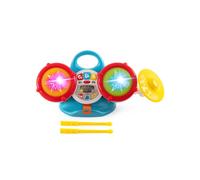 Chicco La mia Prima Batteria, Gioco Musicale elettronico, Due Tamburi e Un cimbalo,2 Bacchette Incluse, Oltre 35 Suoni e Melodie, 5 Livelli di Volume, luci Colorate, 3 modalità di Gioco, 18-36 Mesi