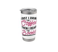 Prima bevo il caffè, poi leggo i libri Bicchiere termico in acciaio inox doppia parete