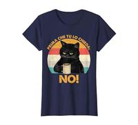 Prima Che Tu Lo Chieda No Frasi Divertenti Gatto Maglietta, Donna, Navy, 3XL
