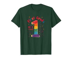 Prima Classe Here I Come Rainbow Celebration per Gli Studenti Maglietta, Uomo, Verde Foresta, L