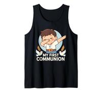 Prima Comunione Ragazzo Cattolico Cristiano Eucaristia Dabbing Kid Canotta