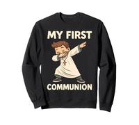 Prima Comunione Ragazzo Cattolico Cristiano Eucaristia Dabbing Kid Felpa