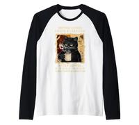Prima del caffè odio Tutti Dopo Il caffè Black Cat Drink Maglia con Maniche Raglan